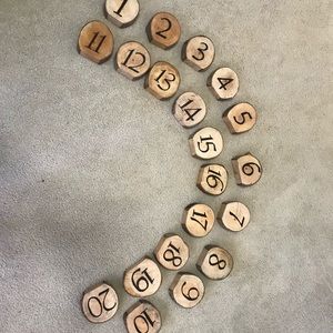 Real wood table numbers used once for my wedding